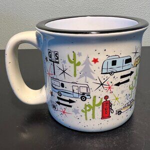 CAMP CASUAL Wanderlust Camping Style Mug w/ Retro Camping Road Trip Scenes